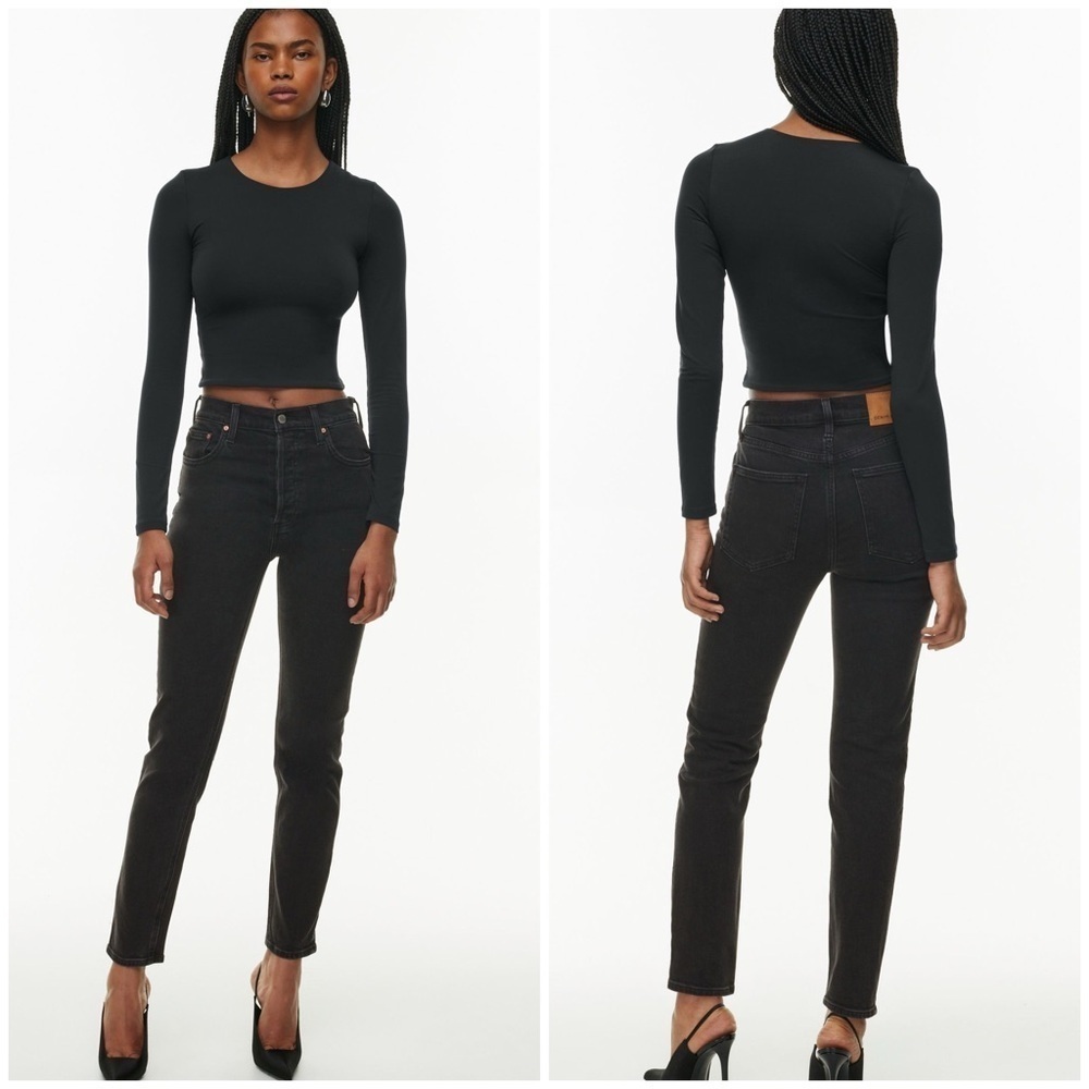 Aritzia Denim Forum The Yoko High Rise Slim in Black Eyeliner